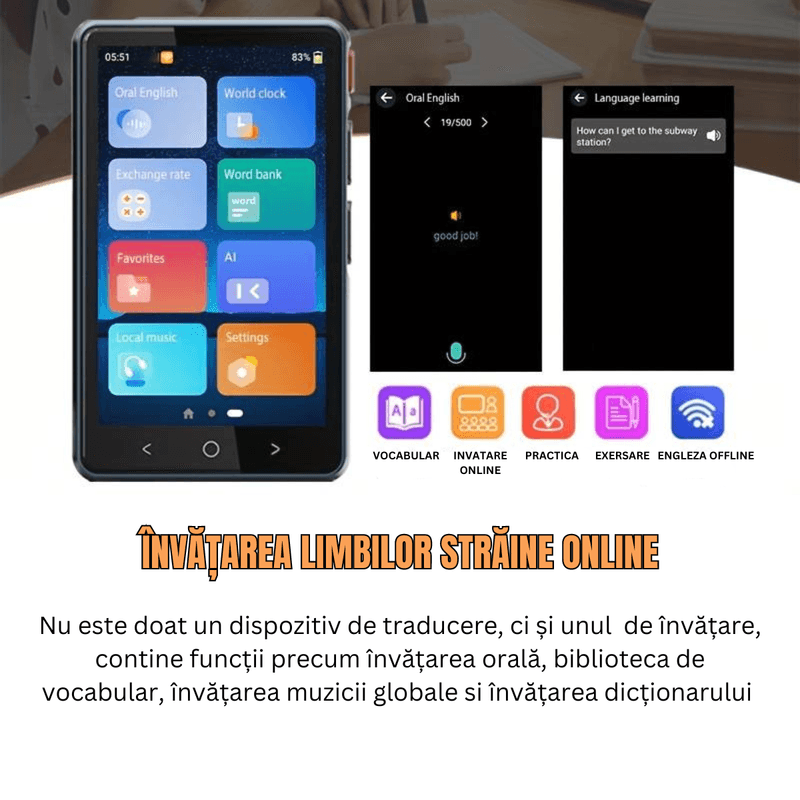 Laptop, Telefoane si Tablete - Wearables si gadgeturi - Gadgeturi - Dispozitive anti-pierdere - Traducator intelligent bidirectional in timp real,Traducere vocala instantanee online in 135 de limbi,translator cu WIFI - Infinity.ro