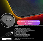 PC, gaming si accesorii - Periferice PC - Mousepad - MousePad profesional Gaming RGB mare XXL, Lumini LED, Suprafata moale,Baza Anti-Alunecare Cauciucata,moduri de iluminare - Infinity.ro