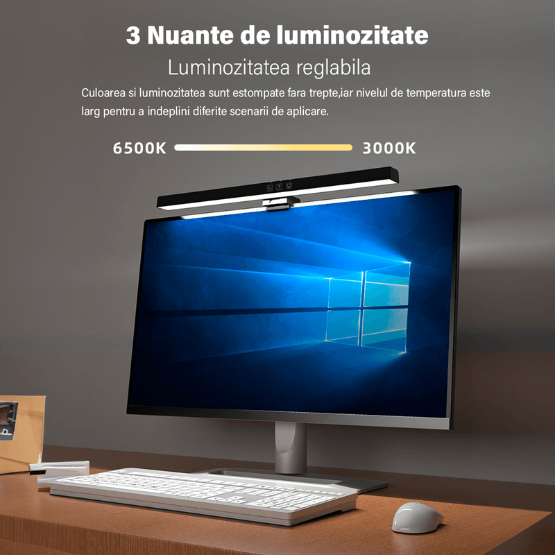 Casa si Gradina - Corpuri si surse de iluminat - Veioze si lampi - Veioze - Lampa LED pentru monitor, RGB Gaming Backlight, Reglabila cu 7 culori, Reglare temperatura lumina 2900k-6200k, USB,40 CM - Infinity.ro