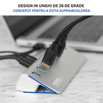 PC, gaming si accesorii - Retelistica - Hub-uri - Hub USB Cu 7 porturi USB 3.0, Type-C, Adaptor Multiport portabil, din Aluminiu, 350mb, alimentare PC/Priza, 5 Gbps, Gri - Infinity.ro