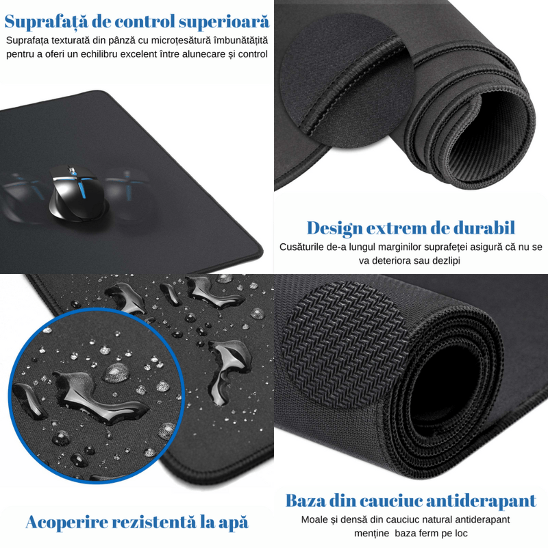 PC, gaming si accesorii - Periferice PC - Mousepad - MousePad mare, Margini cusute, Suprafata moale,Anti-Alunecare Cauciucata, Impermeabil pentru protectie birou,800x300x4mm - Infinity.ro