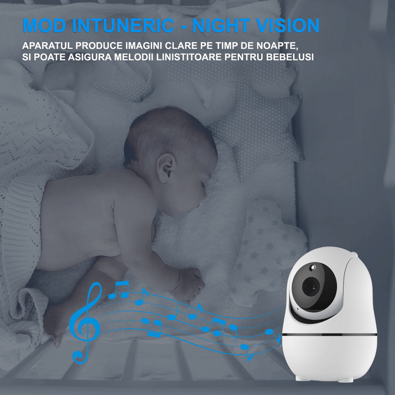 Casa si Gradina - Mobilier - Mobilier copii - Monitoare video copii - Sistem monitorizare cu Camera Video-Audio pentru supraveghere bebelusi, VisionHub®, Baby Monitor cu Ecran HD 3.5 inch - Infinity.ro