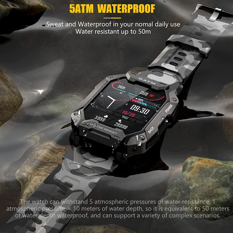 Laptop, Telefoane si Tablete - Wearables si gadgeturi - Wearables - Smartwatch-uri - Ceas Smartwatch SATM C20 Axeloni®, Bluetooth 5.0, certificare IP68, Monitorizare 24h, Activitati Fizice, Somn, Negru - Infinity.ro