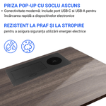 Casa si Gradina - Electrice - Prize - Priza Incorporabila in mobilier, ATOMKIT, 1 Prize Schuko, USB-A+C, WIRELESS, Conductori cupru,, Cablu 1.8 m, Negru - Infinity.ro