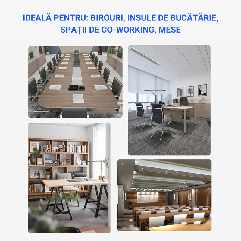 Casa si Gradina - Electrice - Prize - Priza Incorporabila in mobilier, ATOMKIT, 1 Prize Schuko, USB-A+C, WIRELESS, Conductori cupru,, Cablu 1.8 m, Negru - Infinity.ro