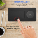 Casa si Gradina - Electrice - Prize - Priza Incorporabila in mobilier, ATOMKIT, 1 Prize Schuko, USB-A+C, WIRELESS, Conductori cupru,, Cablu 1.8 m, Negru - Infinity.ro