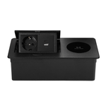 Casa si Gradina - Electrice - Prize - Priza Incorporabila in mobilier, ATOMKIT, 1 Prize Schuko, USB-A+C, WIRELESS, Conductori cupru,, Cablu 1.8 m, Negru - Infinity.ro