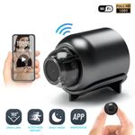 Laptop, Telefoane si Tablete - Wearables si gadgeturi - Gadgeturi - Dispozitive spionaj - Camera Spion Wireless Mini, Full HD 1080p, Audio-Video, Detectie a Miscarii, Night Vision, Filmare in bucla, Negru - Infinity.ro