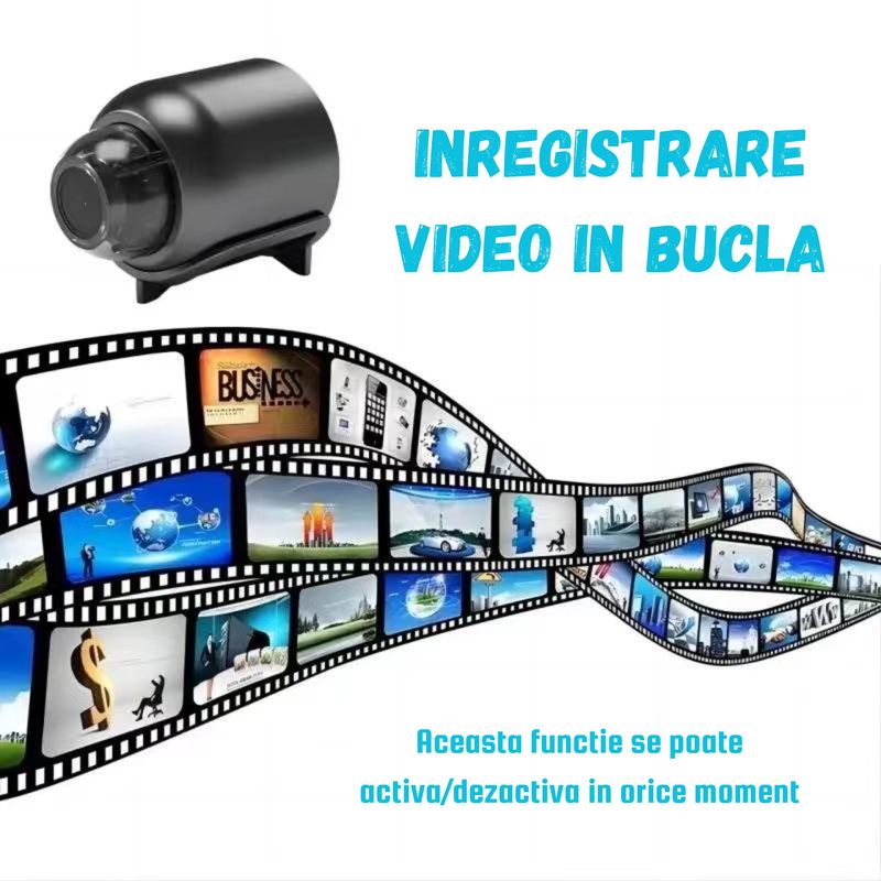 Laptop, Telefoane si Tablete - Wearables si gadgeturi - Gadgeturi - Dispozitive spionaj - Camera Spion Wireless Mini, Full HD 1080p, Audio-Video, Detectie a Miscarii, Night Vision, Filmare in bucla, Negru - Infinity.ro