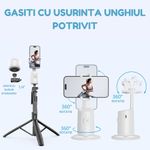 TV, Audio-Video si Foto - Aparate foto si accesorii - Accesorii foto si video - Stabilizatoare de imagine - Stabilizator AI Gimbal, Recunoastere si Urmarire a Fetei, Rotire 360° Orizontala si Verticala, Pendulare Fata/Spate 180° - Infinity.ro