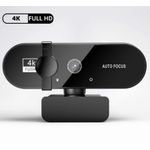 PC, gaming si accesorii - Periferice PC - Camere Web - Camera Web Full HD 4K, Plug and Play, Autofocus,60fps , Rotatie 360°, USB, Reducere a Zgomotului, Privacy Cover - Infinity.ro