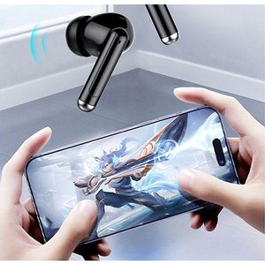 Casti Binaurale Wireless, BT5.3, Microfon HD, Control Tactil, Afisaj Digital, Anulare Zgomot, Carcasa Magnetica - Negru