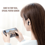 TV, Audio-Video si Foto - Portabile audio - Casti audio - Casti Binaurale Wireless, BT5.3, Microfon HD, Control Tactil, Afisaj Digital, Anulare Zgomot, Carcasa Magnetica - Negru - Infinity.ro