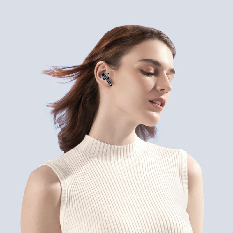 TV, Audio-Video si Foto - Portabile audio - Casti audio - Casti Binaurale Wireless, BT5.3, Microfon HD, Control Tactil, Afisaj Digital, Anulare Zgomot, Carcasa Magnetica - Negru - Infinity.ro