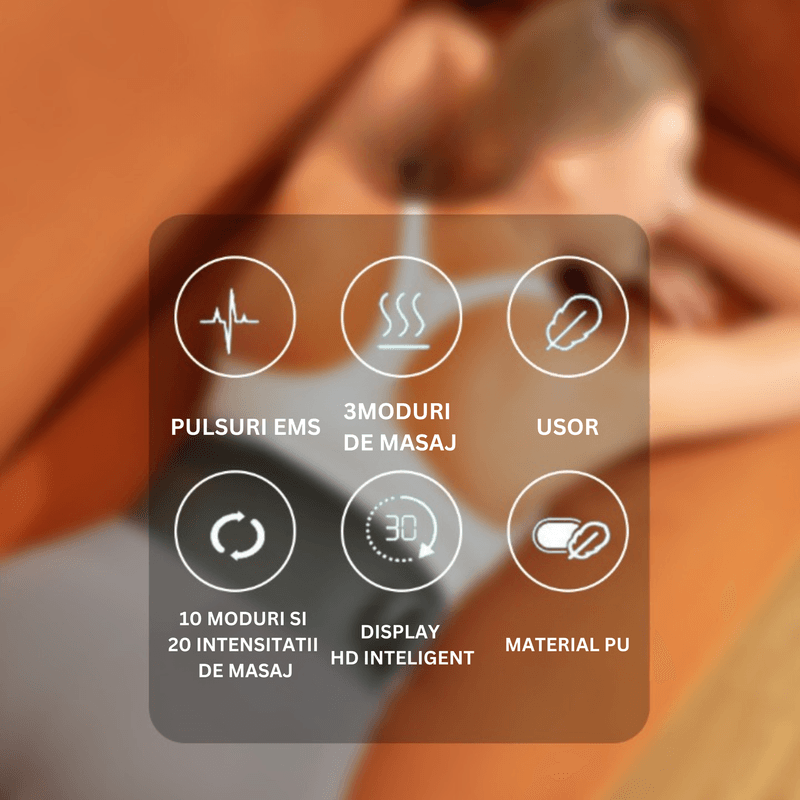 Ingrijire personala si Cosmetice - Sanatate si wellness - Articole wellness - Incalzitoare corporale - Centura de Masaj cu Electro-Stimulare si Comprese Calde pentru Relaxare, Tonifiere Musculara,  Reglare a Temperaturii - Infinity.ro