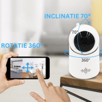 Casa si Gradina - Mobilier - Mobilier copii - Monitoare video copii - Sistem Monitorizare Video, Aplicatie Mobila, Detector de Miscare, Sunet, Temperatura si Umiditate, Video, Rotatie 360°, - Infinity.ro