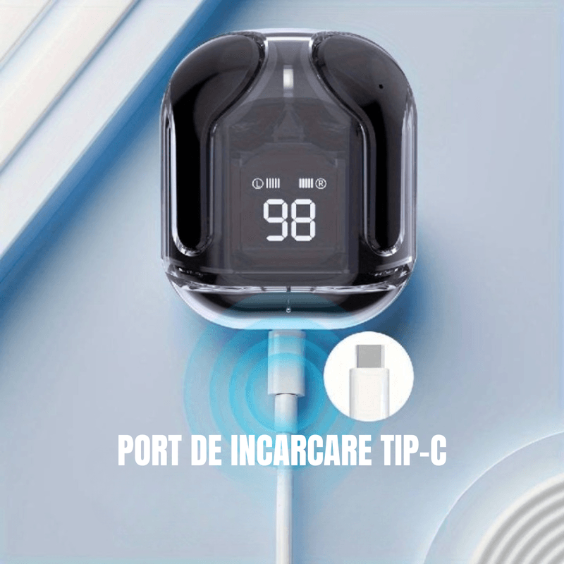 TV, Audio-Video si Foto - Portabile audio - Casti audio - Casti Wireless, BT5.3, MicrofonHD, Control Tactil, Afisaj Digital, Anulare Zgomot, Fast Charge, Rezistente la Apa, Negru - Infinity.ro