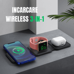 Laptop, Telefoane si Tablete - Telefoane mobile si accesorii - Accesorii Telefoane - Incarcatoare telefoane - Incarcator Wireless Magnetic 3 in 1, Pliabil, FastCharge Qi 15W, Compatibil iPhone Magsafe, Samsung, Negru - Infinity.ro