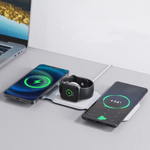 Laptop, Telefoane si Tablete - Telefoane mobile si accesorii - Accesorii Telefoane - Incarcatoare telefoane - Incarcator Wireless Magnetic 3 in 1, Pliabil, FastCharge Qi 15W, Compatibil iPhone Magsafe, Samsung, Negru - Infinity.ro