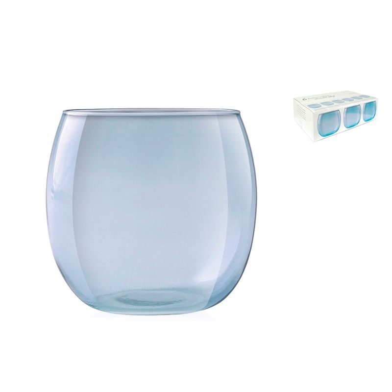 Casa si Gradina - Bucatarie si vesela - Cani si pahare - Pahare - Set 6 pahare sticla Bubbly, albastru, 460 ml - Infinity.ro