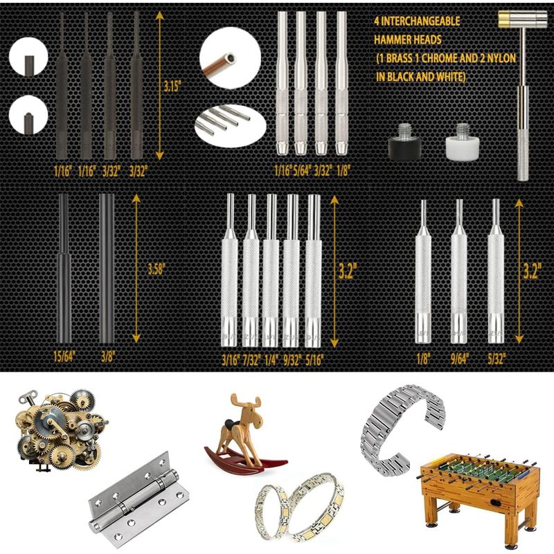 Casa si Gradina - Constructii - Scule de mana si unelte - Accesorii scule de mana - Set de perforare, perforatoare de metal si plastic incluse, pentru reparatii mecanice diverse, ciocan, 21 de piese - Infinity.ro