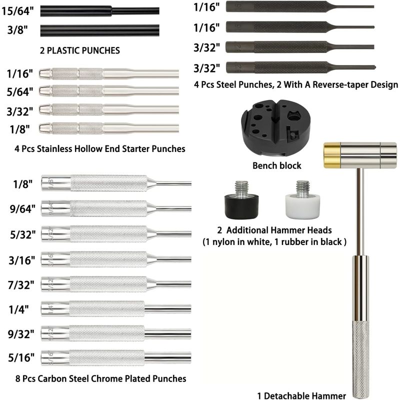 Casa si Gradina - Constructii - Scule de mana si unelte - Accesorii scule de mana - Set de perforare, perforatoare de metal si plastic incluse, pentru reparatii mecanice diverse, ciocan, 21 de piese - Infinity.ro