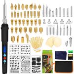 Jucarii, Copii si Bebe - Jucarii si jocuri - Jucarii & jocuri educative - Seturi de artizanat - Kit Pirogravat si Lipit, 110 Piese, Temperatura Ajustabila 180~480 °C, Afisaj Digital, pentru lemn, plastic si altele - Infinity.ro