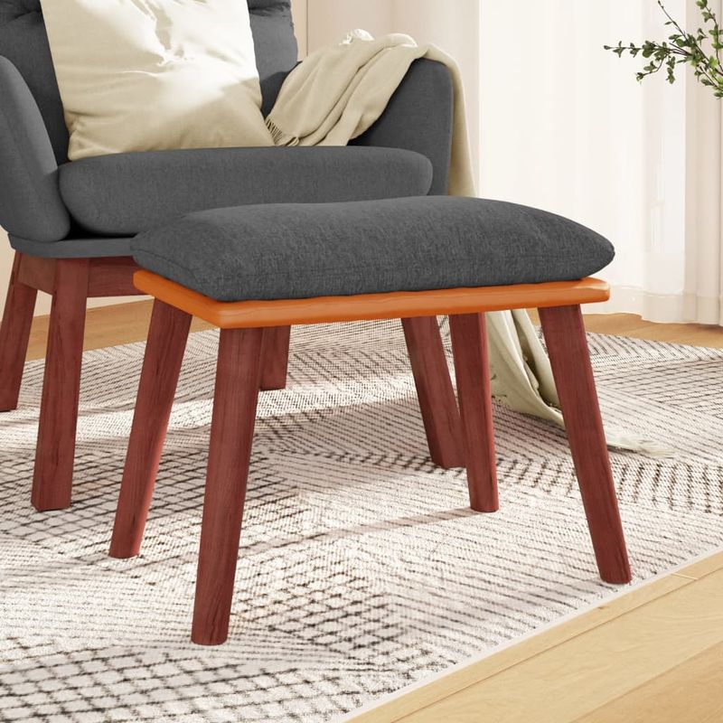 Casa si Gradina - Mobilier - Scaune si fotolii - Tabureti - Taburet, gri inchis, 45x29,5x35 cm, textil & piele ecologica - Infinity.ro
