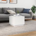 Casa si Gradina - Mobilier - Mese si birouri - Masute de cafea - Masuta de cafea cu lumini LED, alb, 50x50x40 cm - Infinity.ro