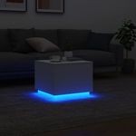 Casa si Gradina - Mobilier - Mese si birouri - Masute de cafea - Masuta de cafea cu lumini LED, alb, 50x50x40 cm - Infinity.ro