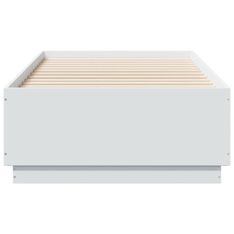 Casa si Gradina - Mobilier - Paturi si accesorii - Paturi - Cadru de pat cu lumini LED, alb, 90x190 cm, lemn prelucrat - Infinity.ro