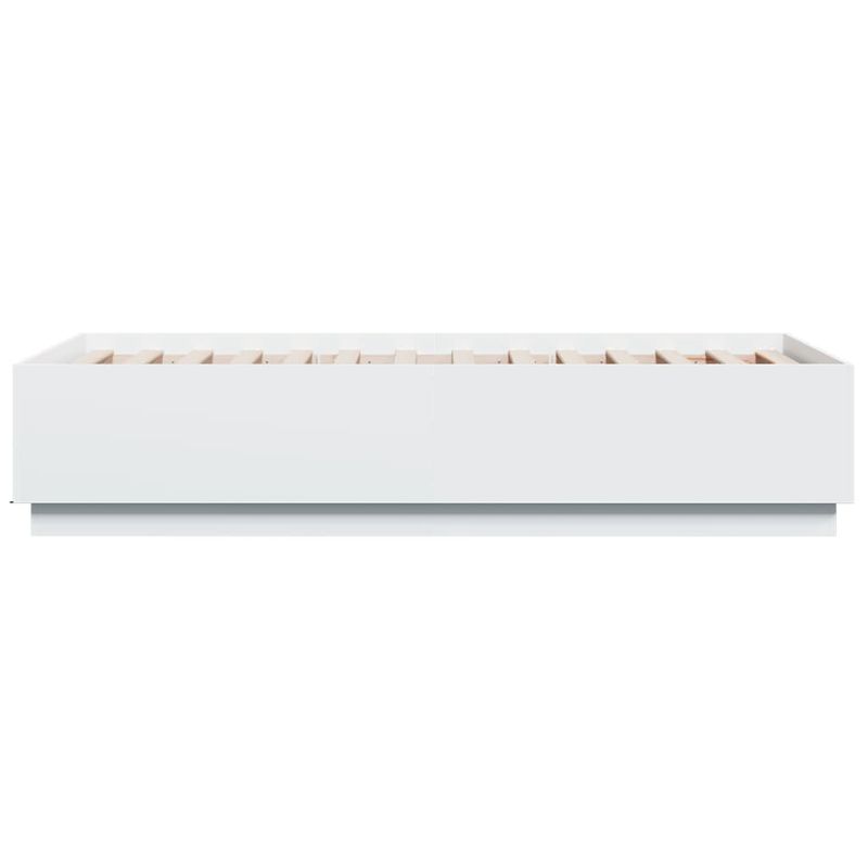 Casa si Gradina - Mobilier - Paturi si accesorii - Paturi - Cadru de pat cu lumini LED, alb, 90x190 cm, lemn prelucrat - Infinity.ro