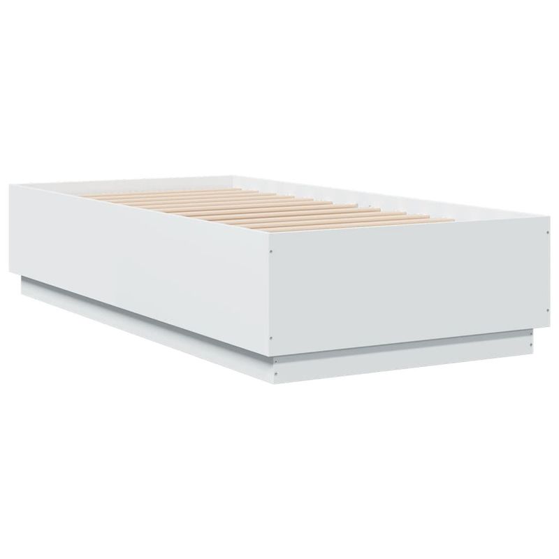 Casa si Gradina - Mobilier - Paturi si accesorii - Paturi - Cadru de pat cu lumini LED, alb, 90x190 cm, lemn prelucrat - Infinity.ro