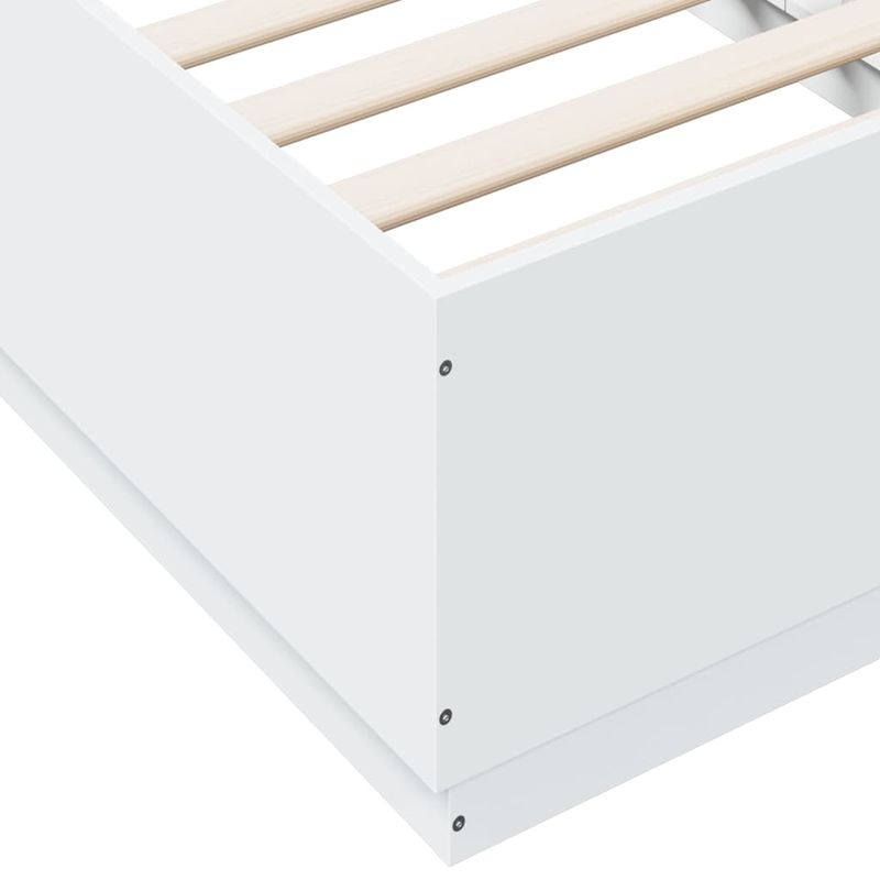 Casa si Gradina - Mobilier - Paturi si accesorii - Paturi - Cadru de pat cu lumini LED, alb, 90x190 cm, lemn prelucrat - Infinity.ro