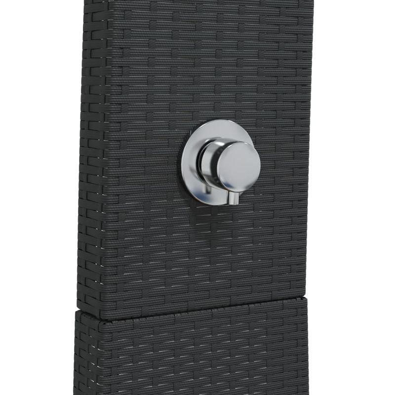 Casa si Gradina - Gradina si terasa - Piscine si accesorii - Accesorii piscine - Dus de exterior, negru, 55x60x224 cm, poliratan si lemn acacia - Infinity.ro