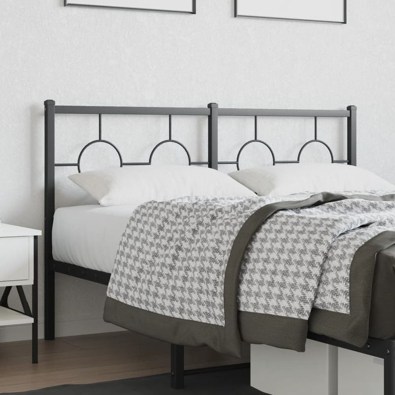 Casa si Gradina - Mobilier - Paturi si accesorii - Accesorii paturi - Tablie de pat metalica, negru, 135 cm - Infinity.ro