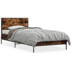 Casa si Gradina - Mobilier - Paturi si accesorii - Paturi - Cadru de pat, stejar fumuriu, 90x190cm, lemn prelucrat si metal - Infinity.ro