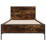 Casa si Gradina - Mobilier - Paturi si accesorii - Paturi - Cadru de pat, stejar fumuriu, 90x190cm, lemn prelucrat si metal - Infinity.ro