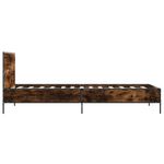 Casa si Gradina - Mobilier - Paturi si accesorii - Paturi - Cadru de pat, stejar fumuriu, 90x190cm, lemn prelucrat si metal - Infinity.ro