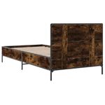 Casa si Gradina - Mobilier - Paturi si accesorii - Paturi - Cadru de pat, stejar fumuriu, 90x190cm, lemn prelucrat si metal - Infinity.ro