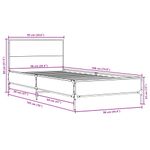 Casa si Gradina - Mobilier - Paturi si accesorii - Paturi - Cadru de pat, stejar fumuriu, 90x190cm, lemn prelucrat si metal - Infinity.ro