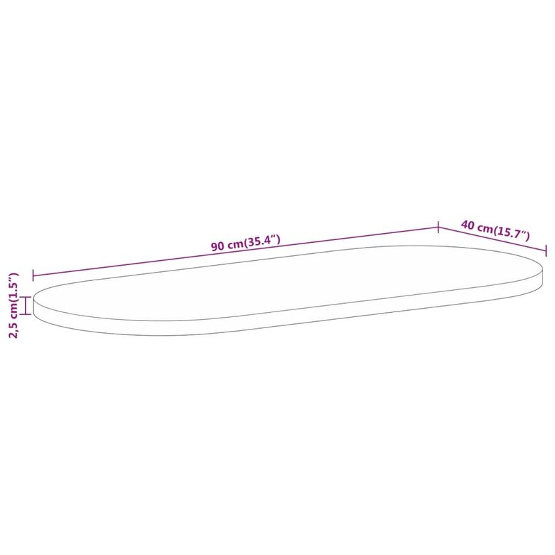 Casa si Gradina - Mobilier - Feronerie si accesorii mobila - Blat de masa oval, 90x40x2,5 cm, lemn masiv de mango - Infinity.ro
