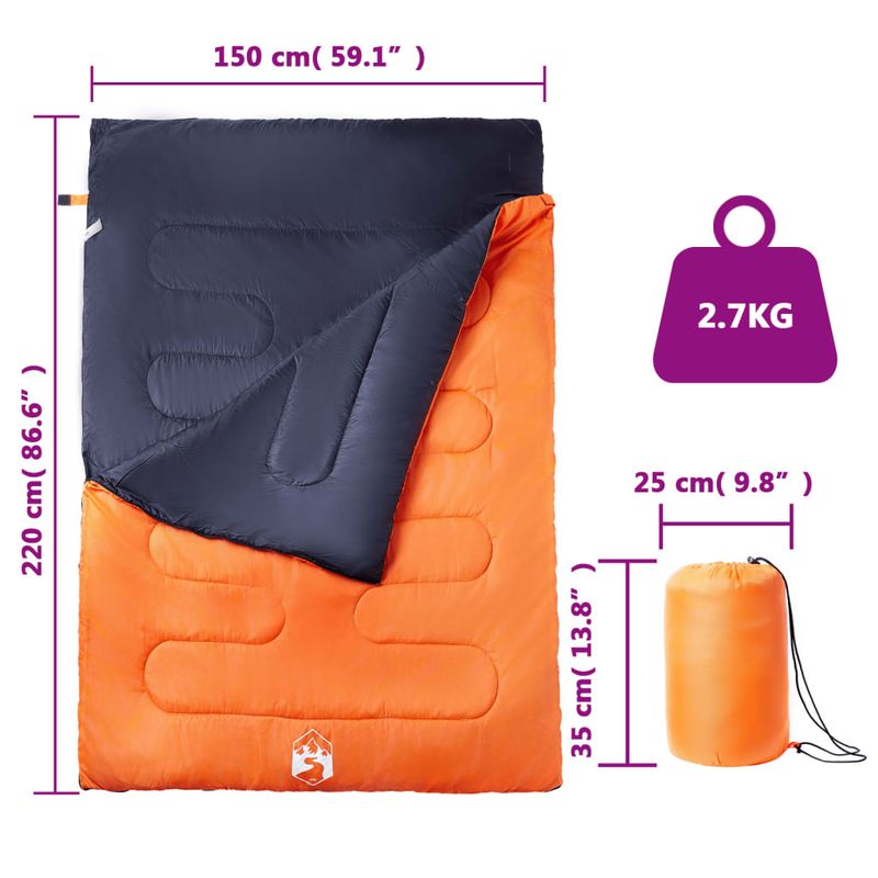 Sport si Outdoor - Camping - Saci de dormit - Sac de dormit dublu cu perne de camping, adulti, 3-4 anotimpuri - Infinity.ro