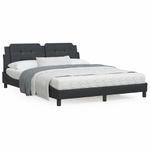 Casa si Gradina - Mobilier - Paturi si accesorii - Paturi - Pat cu saltea, negru, 160x200 cm, piele ecologica - Infinity.ro