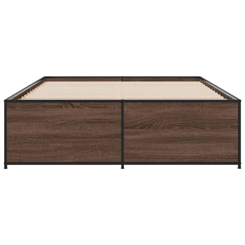 Casa si Gradina - Mobilier - Paturi si accesorii - Paturi - Cadru de pat, stejar maro, 120x200 cm, lemn prelucrat si metal - Infinity.ro