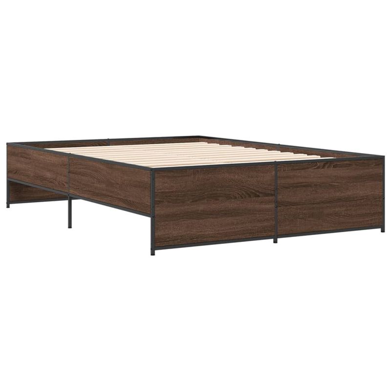 Casa si Gradina - Mobilier - Paturi si accesorii - Paturi - Cadru de pat, stejar maro, 120x200 cm, lemn prelucrat si metal - Infinity.ro