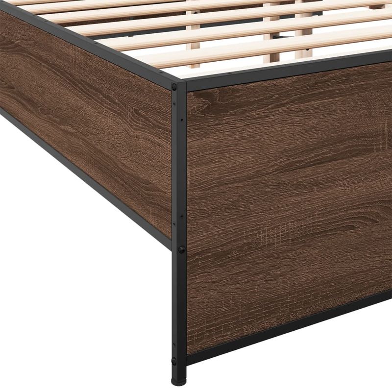 Casa si Gradina - Mobilier - Paturi si accesorii - Paturi - Cadru de pat, stejar maro, 120x200 cm, lemn prelucrat si metal - Infinity.ro