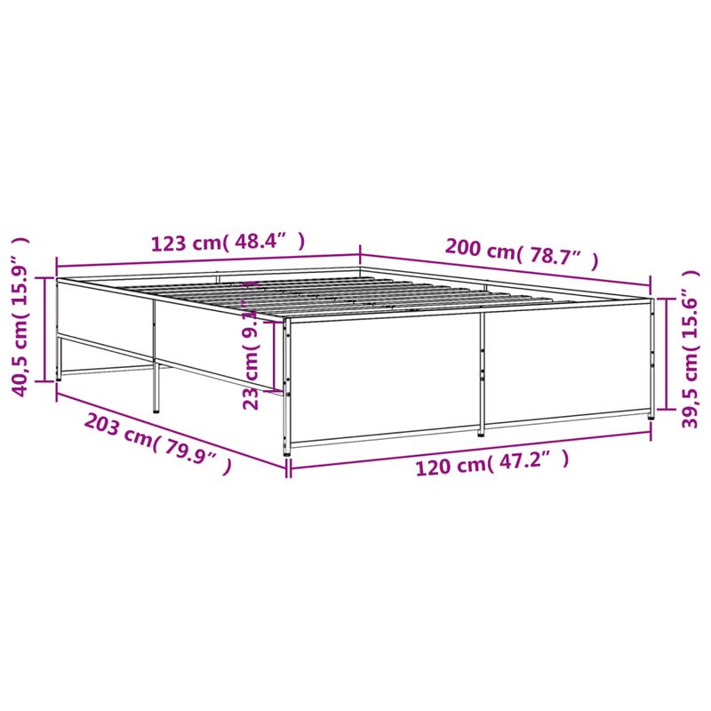 Casa si Gradina - Mobilier - Paturi si accesorii - Paturi - Cadru de pat, stejar maro, 120x200 cm, lemn prelucrat si metal - Infinity.ro
