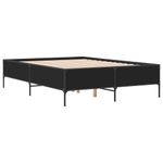 Casa si Gradina - Mobilier - Paturi si accesorii - Paturi - Cadru de pat, negru, 150x200 cm, lemn prelucrat si metal - Infinity.ro