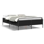 Casa si Gradina - Mobilier - Paturi si accesorii - Paturi - Cadru de pat, negru, 150x200 cm, lemn prelucrat si metal - Infinity.ro